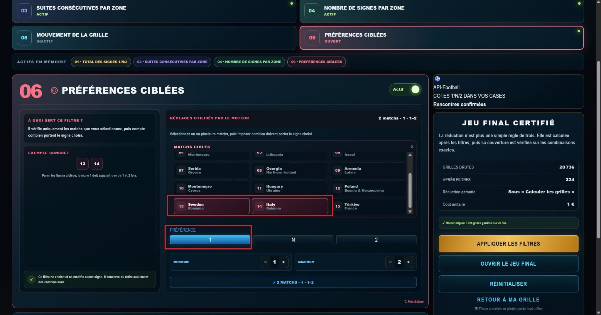 GoalMatrix — Preferencias dirigidas